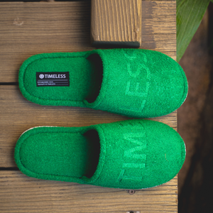 TIMELESS GREEN SLIPPERS